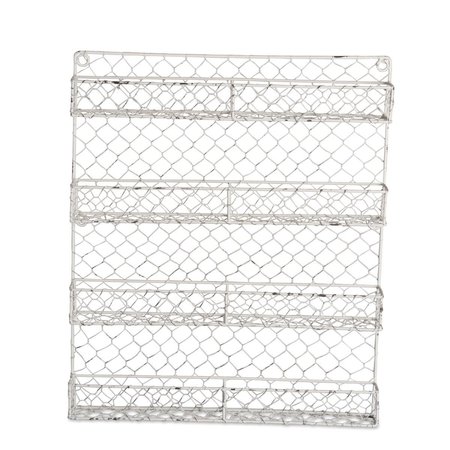 MADE4MANSIONS Antique White 4 Row Chicken Wire Spice Rack MA2568173